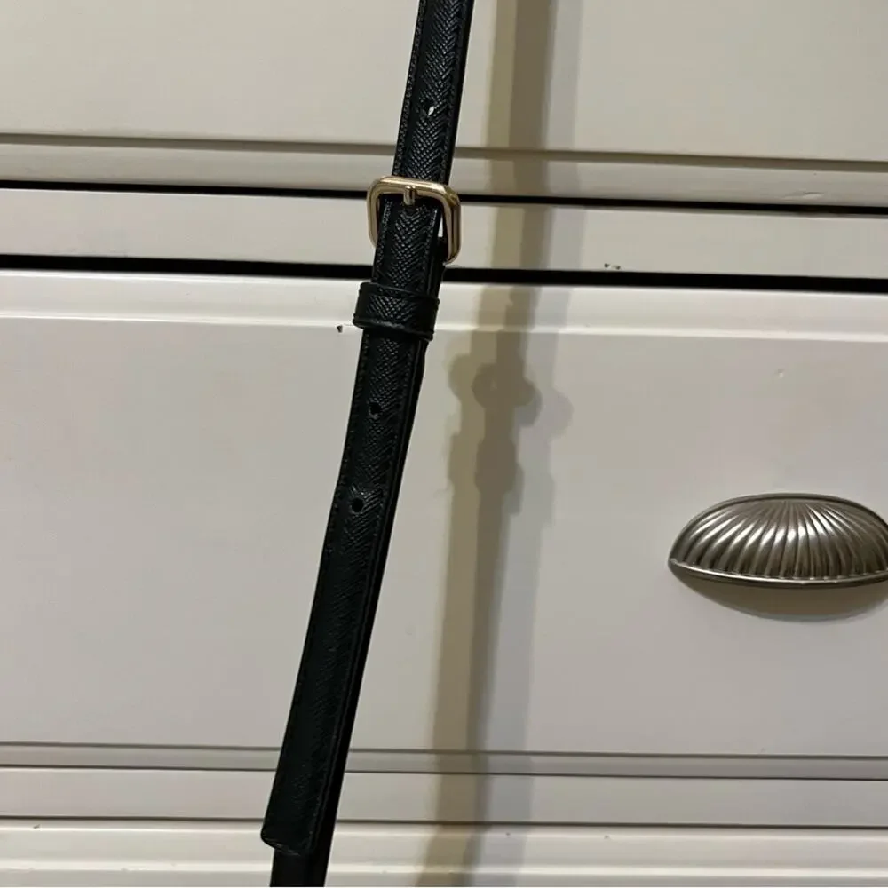 Kate Spade Black Quilted Crossbody Bag with Gold Zippers Long Strap - Picture 4 of 10